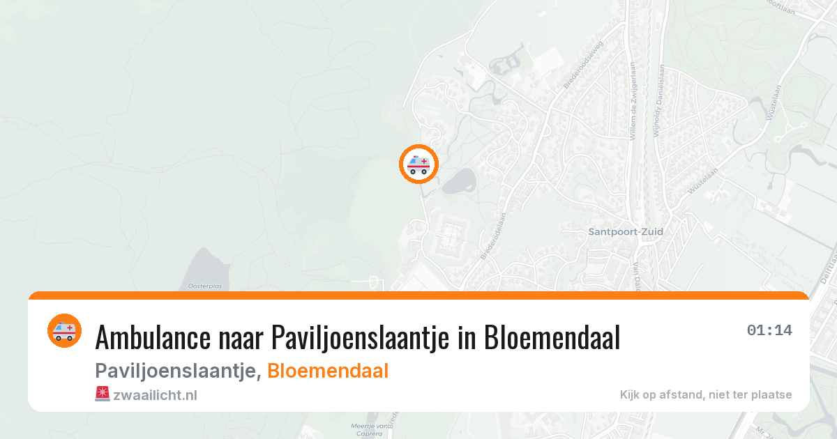 Ambulance naar Paviljoenslaantje in Bloemendaal — 4 jul 2026