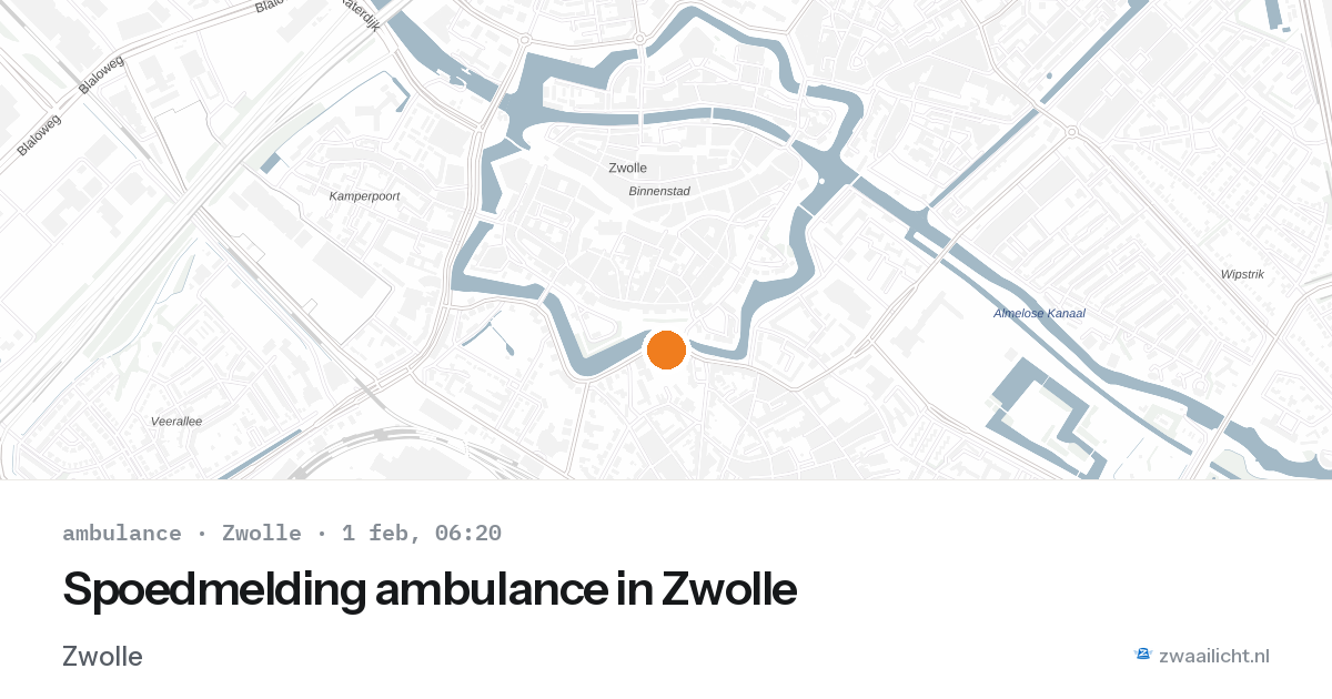 Spoedmelding ambulance in Zwolle — 1 feb 2026