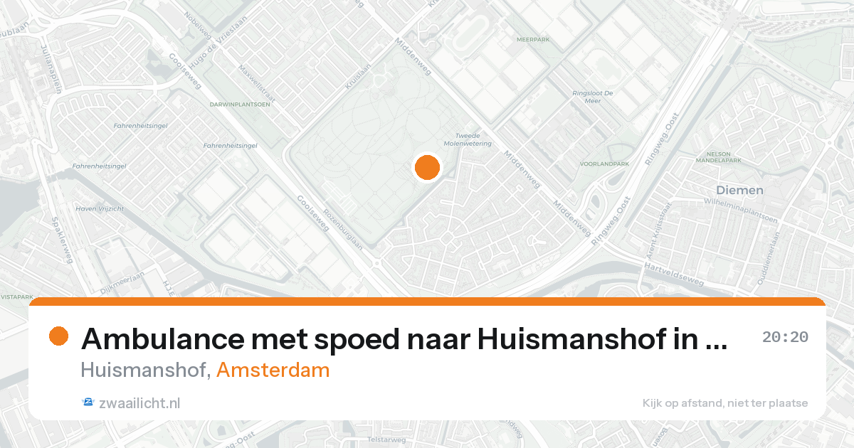 Ambulance met spoed naar Huismanshof in Amsterdam — 21 aug 2026