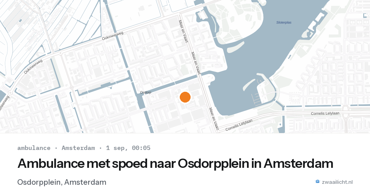 Ambulance met spoed naar Osdorpplein in Amsterdam — 31 aug 2026