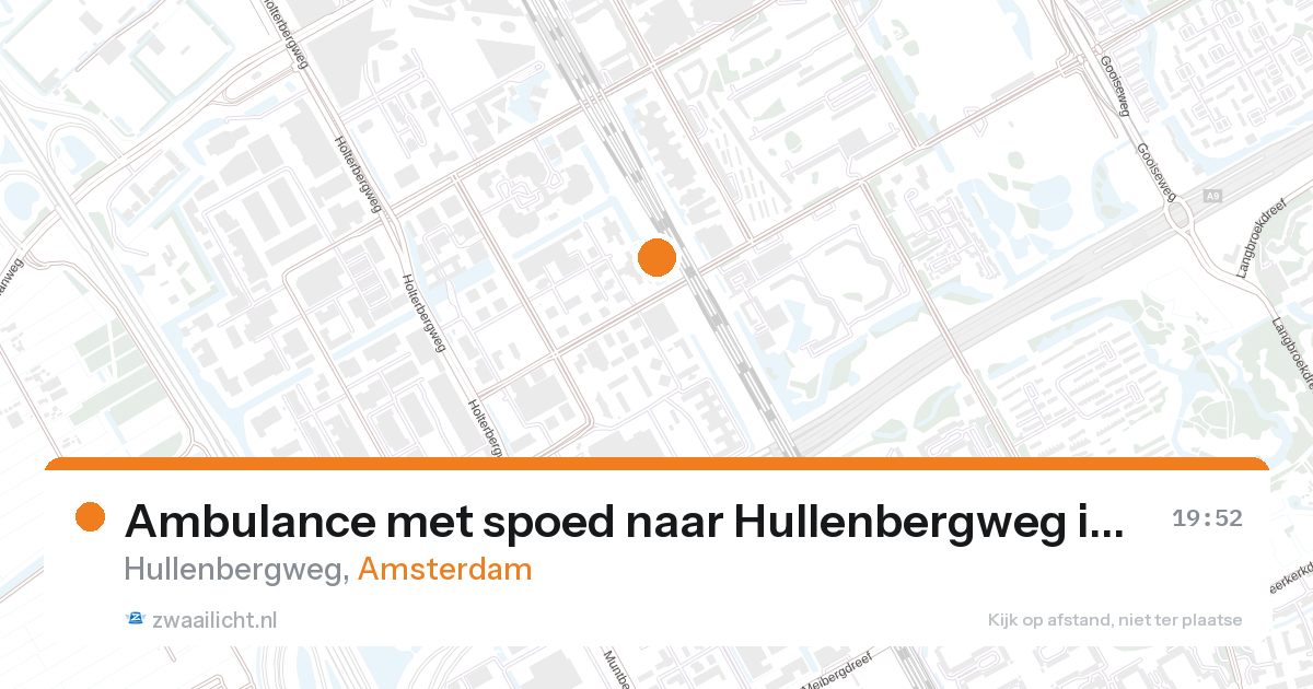Ambulance met spoed naar Hullenbergweg in Amsterdam — 26 aug 2026