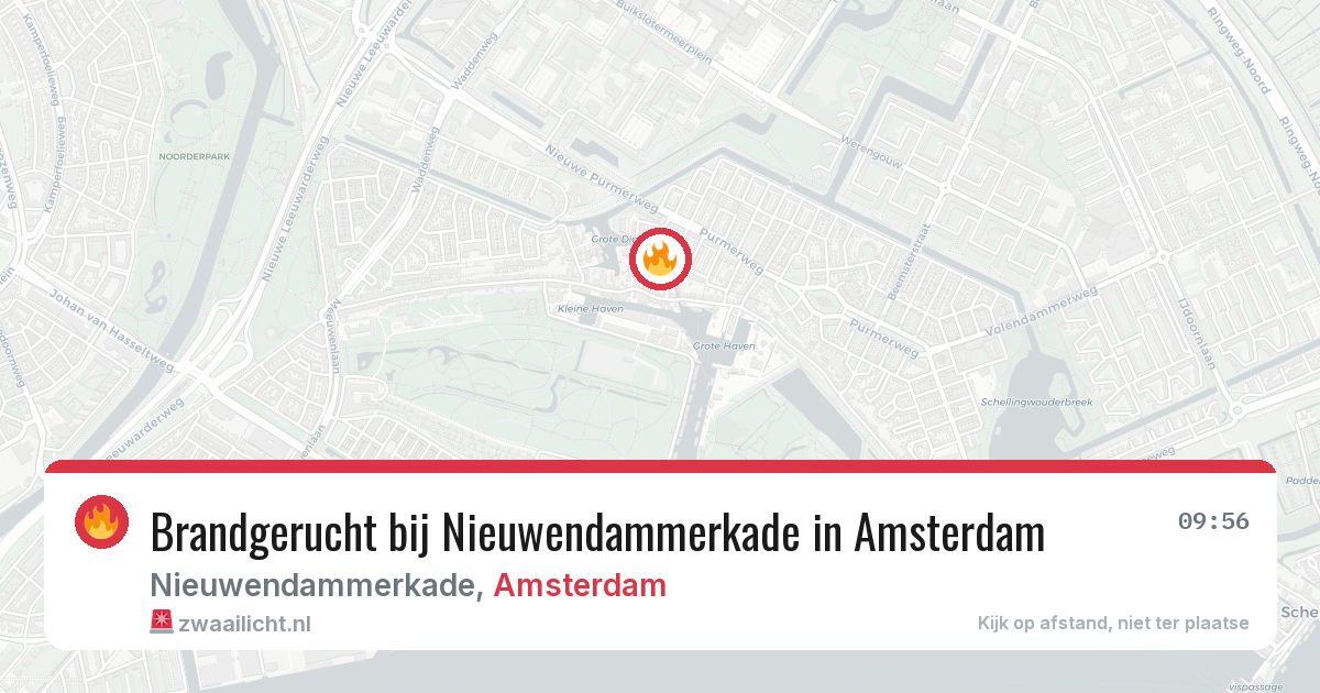 Brandgerucht bij Nieuwendammerkade in Amsterdam — 7 aug 2026