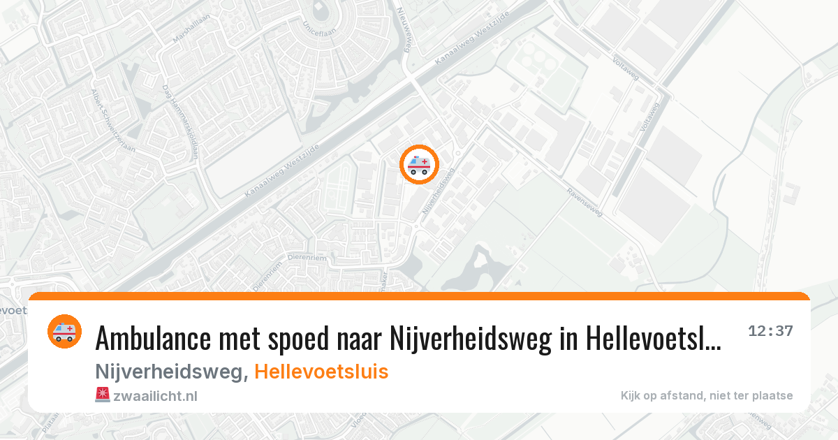 Ambulance met spoed naar Nijverheidsweg in Hellevoetsluis — 7 aug 2026