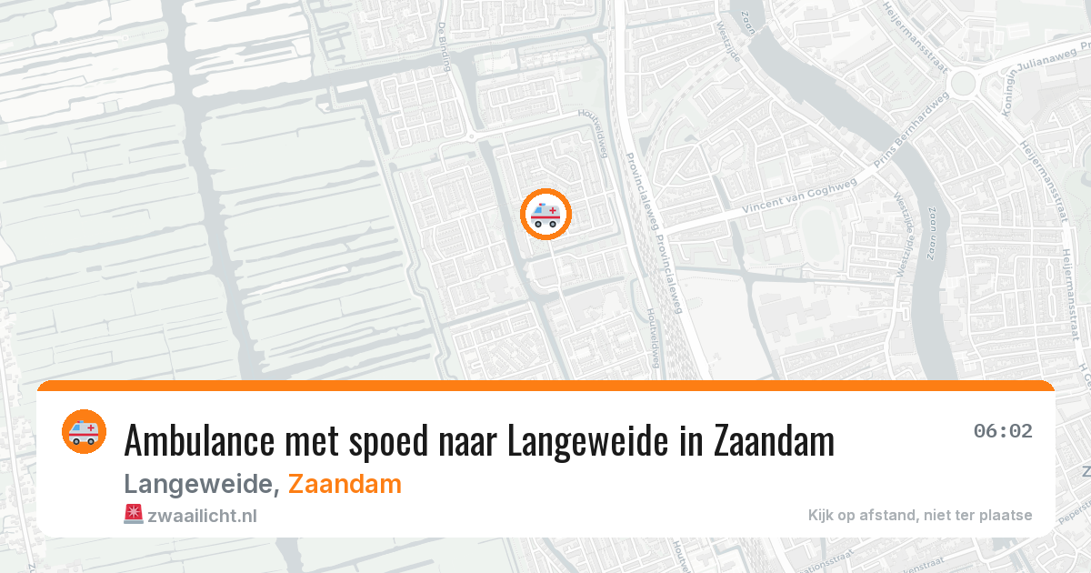 Ambulance met spoed naar Langeweide in Zaandam — 18 mrt 2026