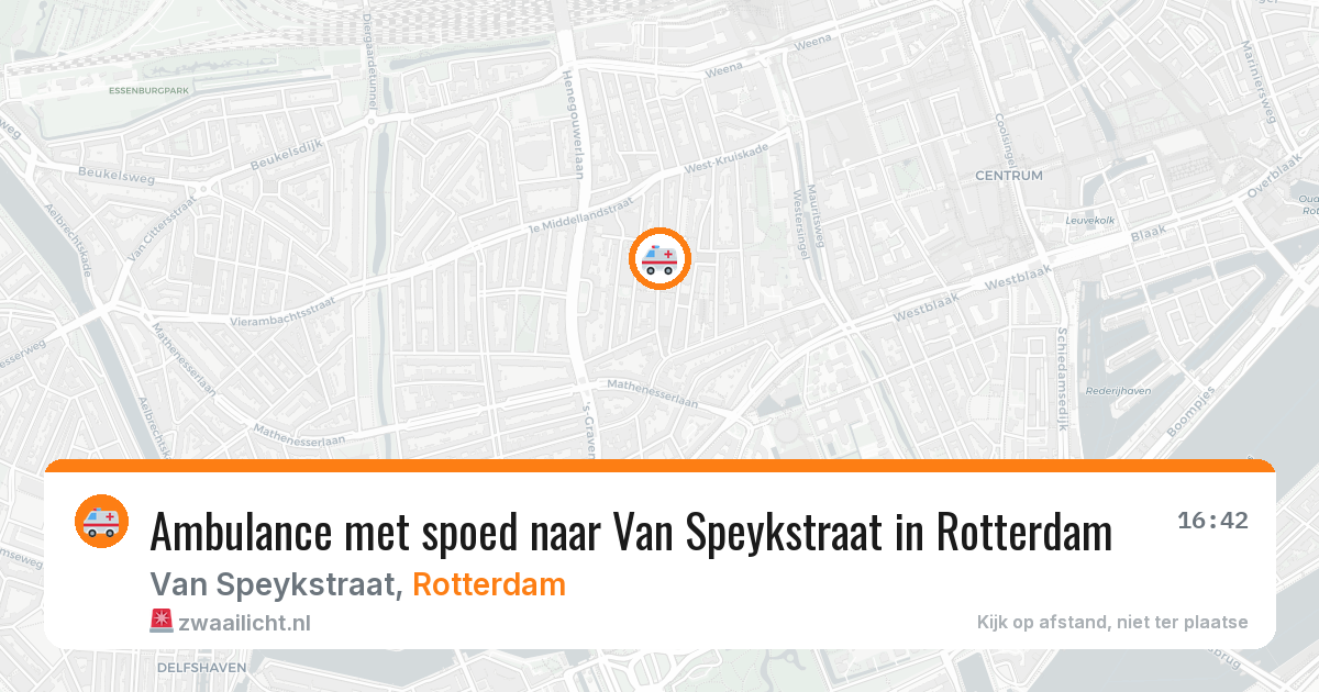 Ambulance met spoed naar Van Speykstraat in Rotterdam — 5 mei 2026