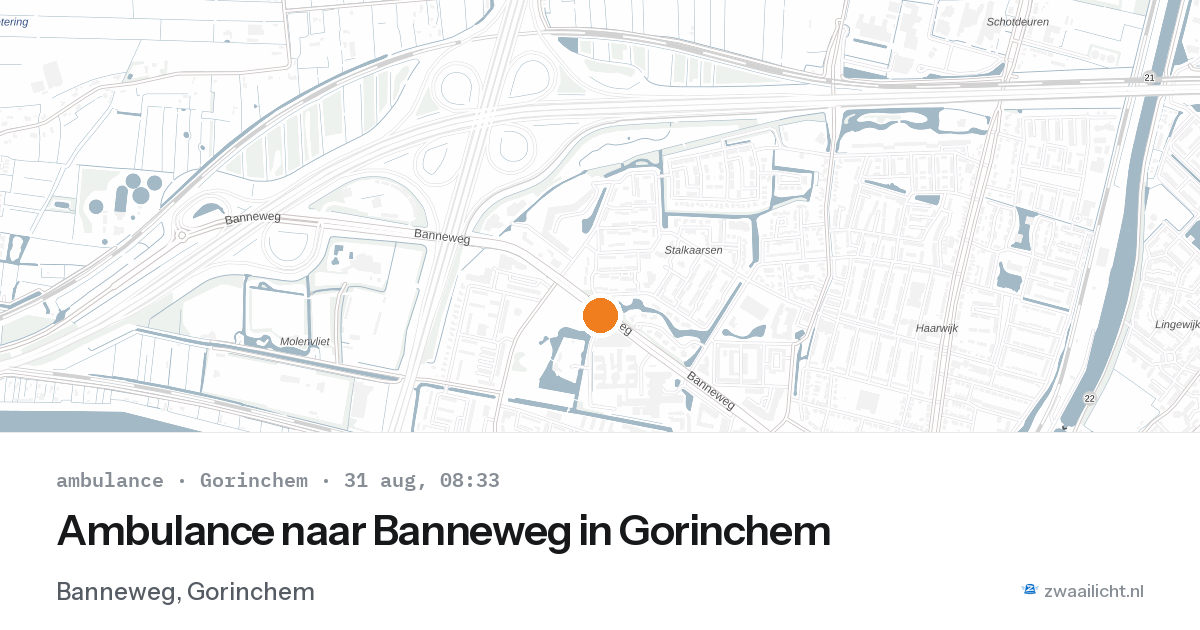 Ambulance naar Banneweg in Gorinchem — 31 aug 2026