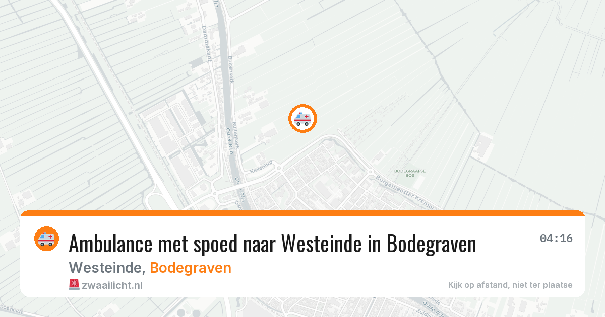 Ambulance met spoed naar Westeinde in Bodegraven — 24 mrt 2026