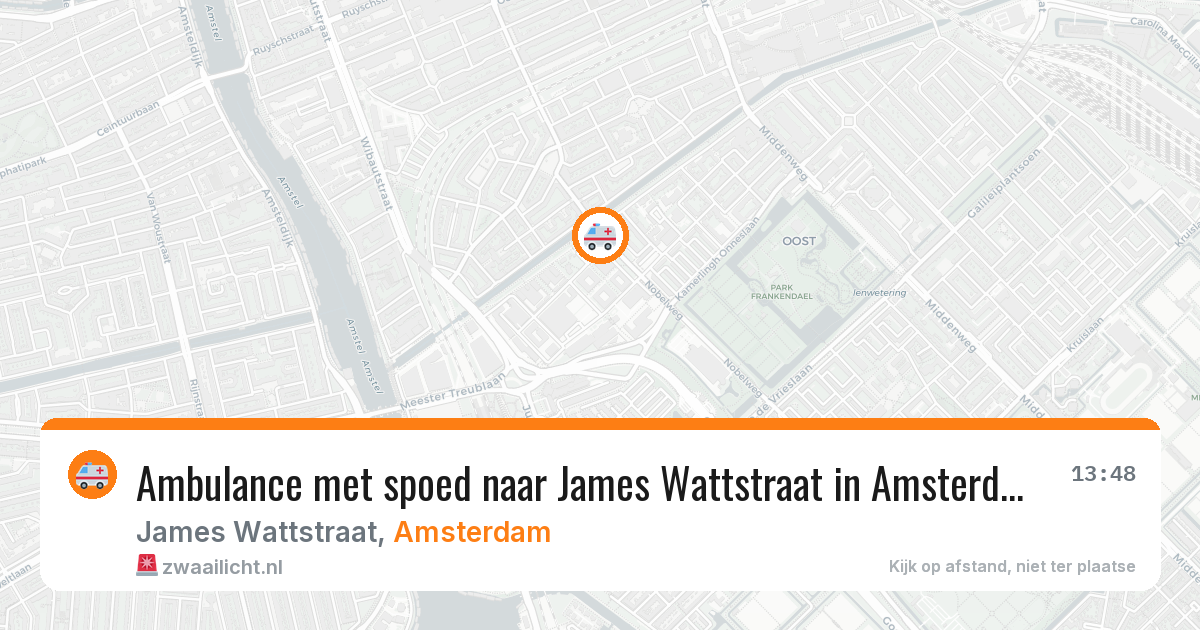 Ambulance met spoed naar James Wattstraat in Amsterdam — 16 jun 2026