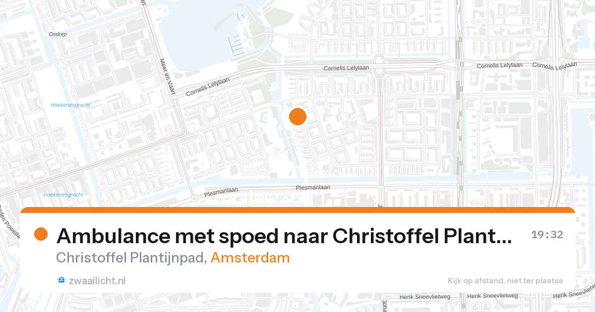 Ambulance met spoed naar Christoffel Plantijnpad in Amsterdam — 27 aug 2026