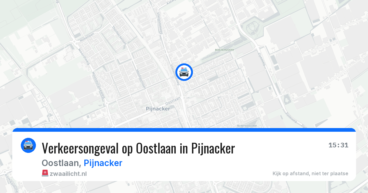Verkeersongeval op Oostlaan in Pijnacker — 10 jun 2026