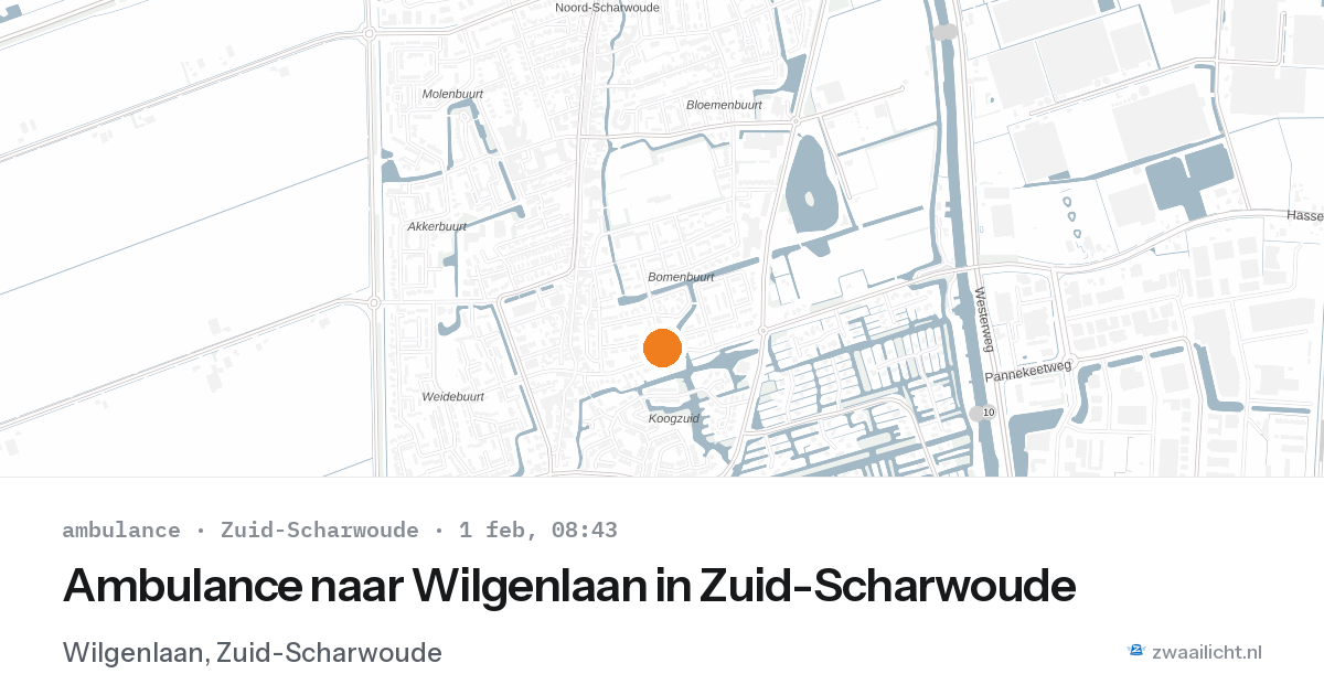 Ambulance naar Wilgenlaan in Zuid-Scharwoude — 1 feb 2026