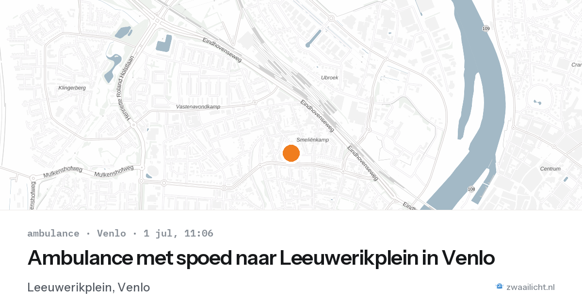 Ambulance met spoed naar Leeuwerikplein in Venlo — 1 jul 2026