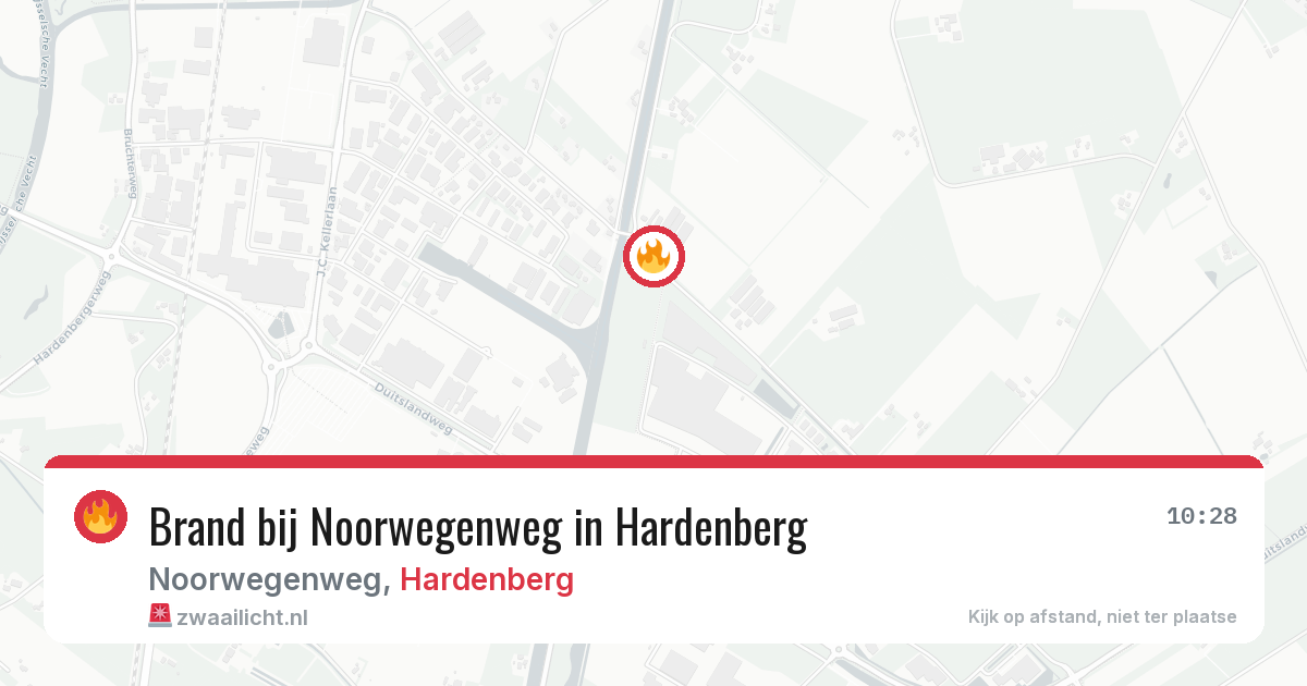 Brand bij Noorwegenweg in Hardenberg — 18 mei 2026