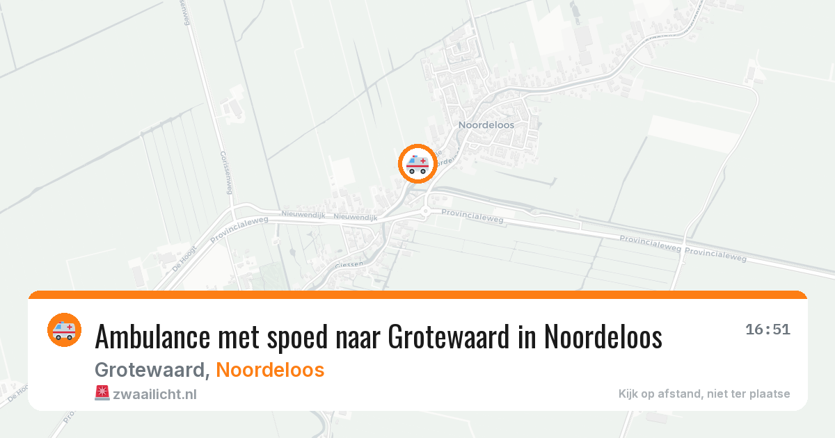 Ambulance met spoed naar Grotewaard in Noordeloos — 6 apr 2026
