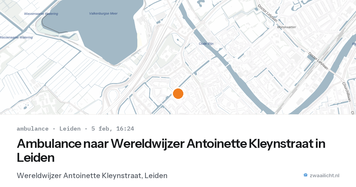 Ambulance naar Wereldwijzer Antoinette Kleynstraat in Leiden — 5 feb 2026