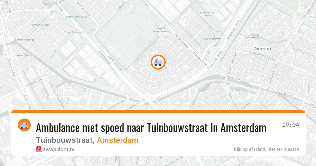 Ambulance met spoed naar Tuinbouwstraat in Amsterdam — 30 mrt 2026