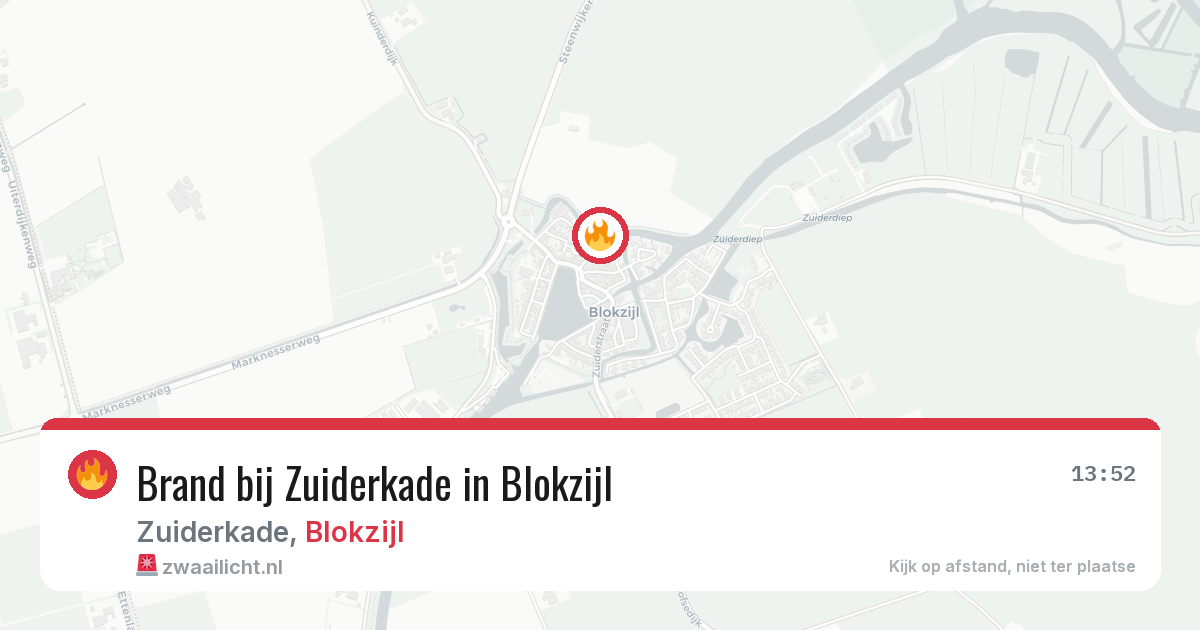 Brand bij Zuiderkade in Blokzijl — 3 aug 2026