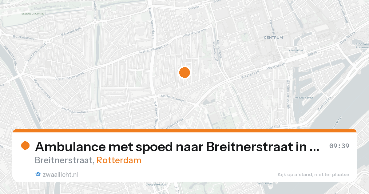 Ambulance met spoed naar Breitnerstraat in Rotterdam — 20 aug 2026