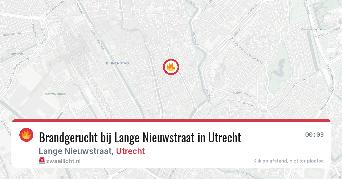 Brandgerucht bij Lange Nieuwstraat in Utrecht — 8 apr 2026