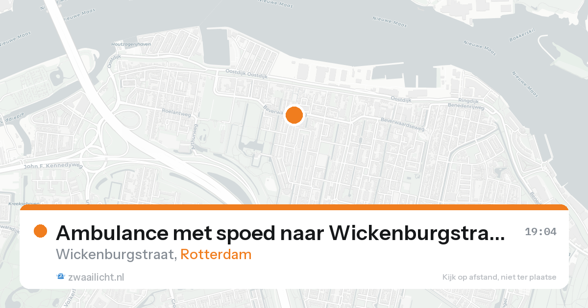 Ambulance met spoed naar Wickenburgstraat in Rotterdam — 22 aug 2026