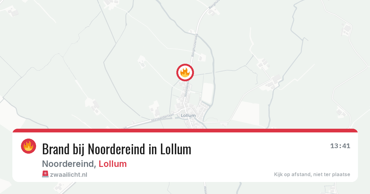 Brand bij Noordereind in Lollum — 12 jun 2026