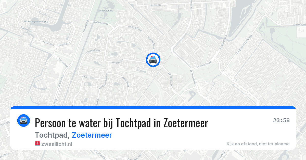 Persoon te water bij Tochtpad in Zoetermeer — 13 mei 2026