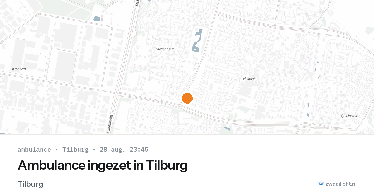 Ambulance ingezet in Tilburg — 28 aug 2026