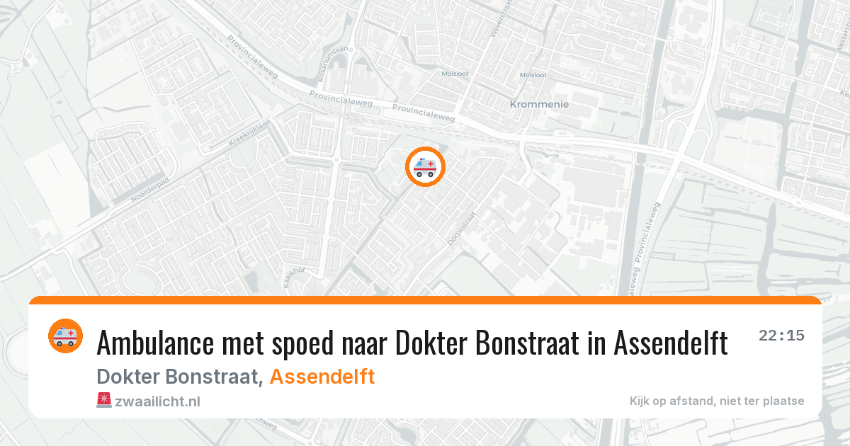 Ambulance met spoed naar Dokter Bonstraat in Assendelft — 24 mrt 2026