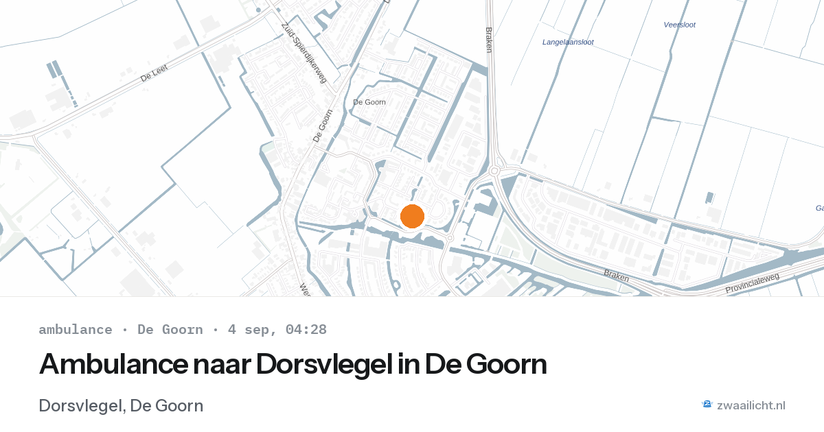 Ambulance naar Dorsvlegel in De Goorn — 4 sep 2026