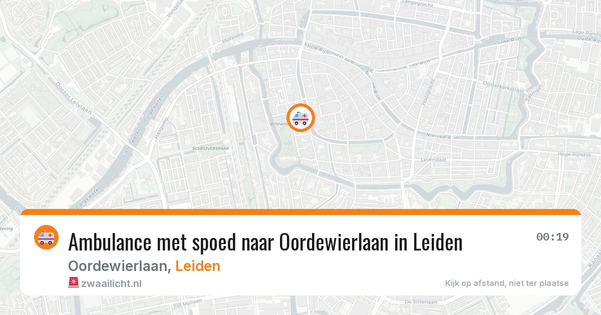 Ambulance met spoed naar Oordewierlaan in Leiden — 14 aug 2026