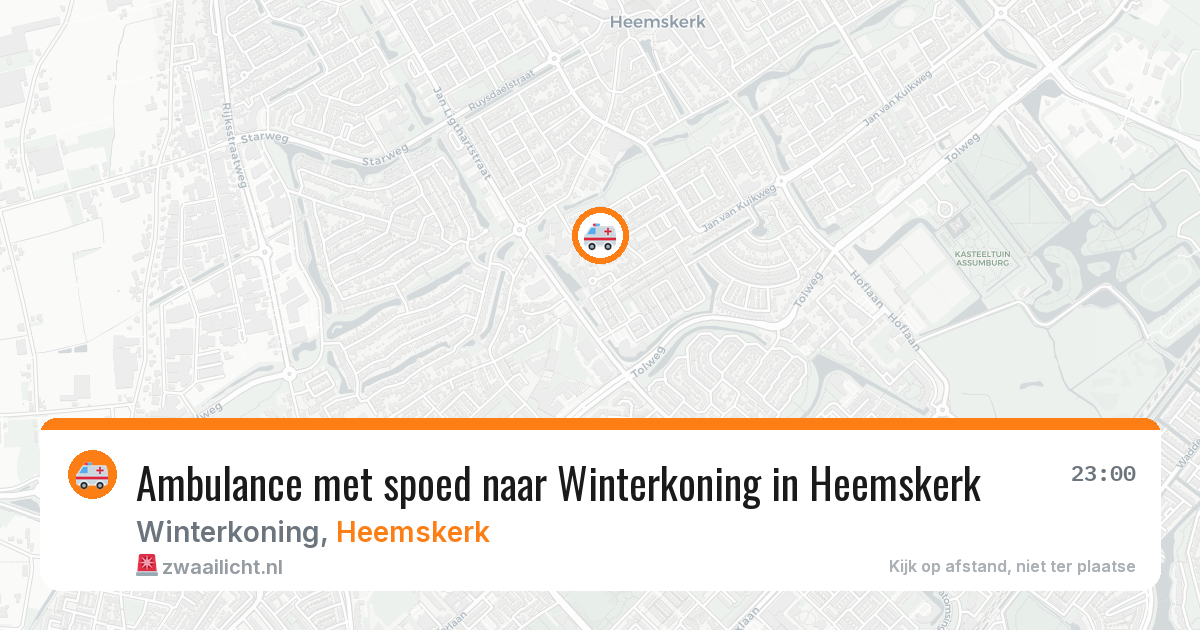 Ambulance met spoed naar Winterkoning in Heemskerk — 13 mei 2026