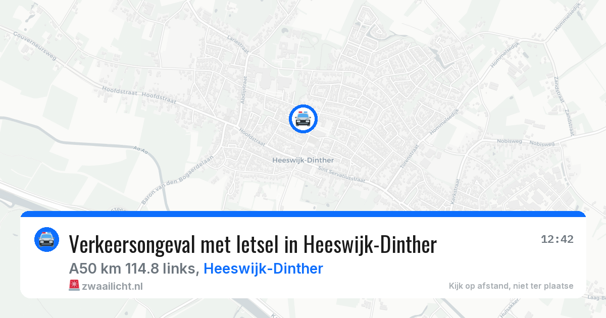 Verkeersongeval met letsel in Heeswijk-Dinther — 4 jul 2026