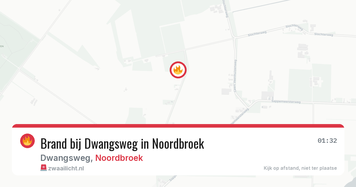 Brand bij Dwangsweg in Noordbroek — 19 jun 2026