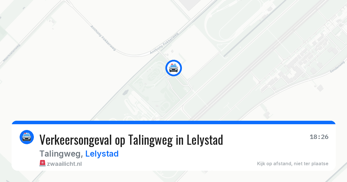 Verkeersongeval op Talingweg in Lelystad — 1 mei 2026