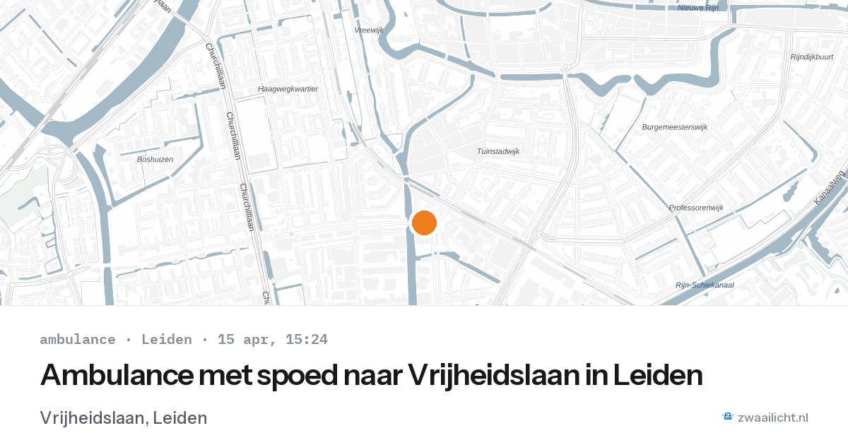 Ambulance met spoed naar Vrijheidslaan in Leiden — 15 apr 2026