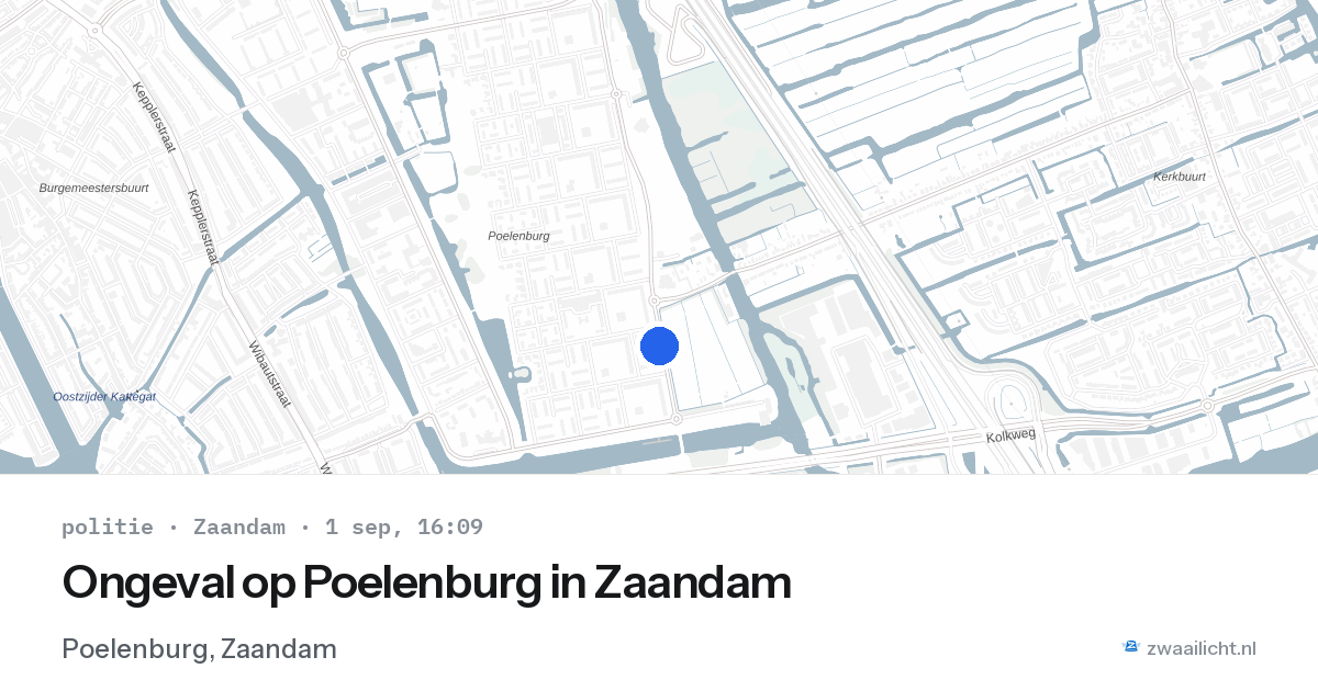 Ongeval op Poelenburg in Zaandam — 1 sep 2026
