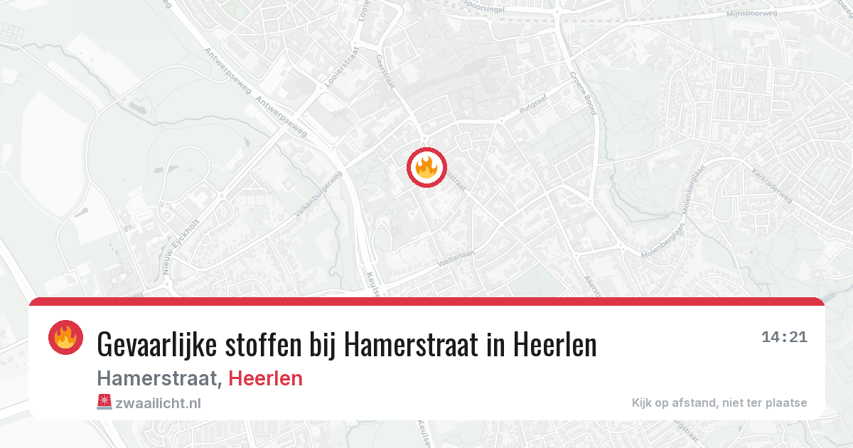 Gevaarlijke stoffen bij Hamerstraat in Heerlen — 2 apr 2026