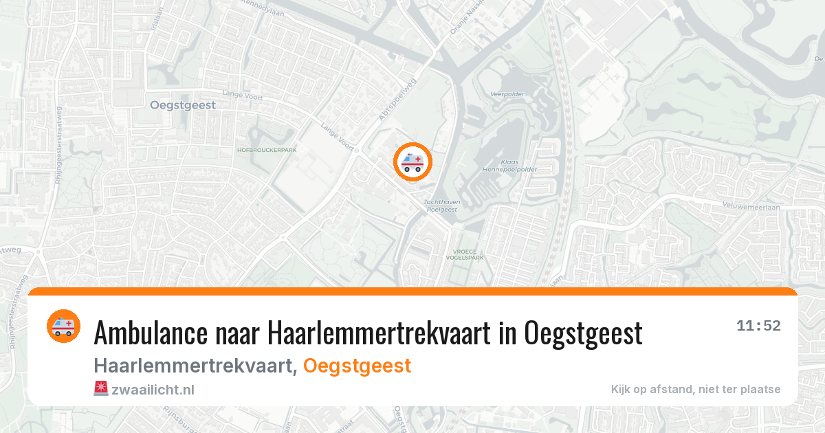 Ambulance naar Haarlemmertrekvaart in Oegstgeest — 13 apr 2026