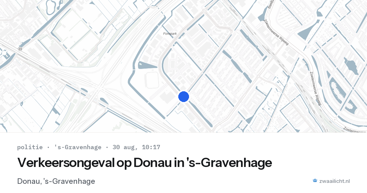 Verkeersongeval op Donau in 's-Gravenhage — 30 aug 2026
