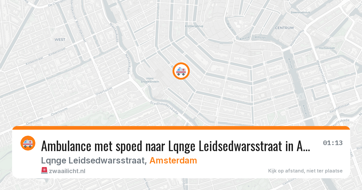 Ambulance met spoed naar Lqnge Leidsedwarsstraat in Amsterdam — 30 apr 2026