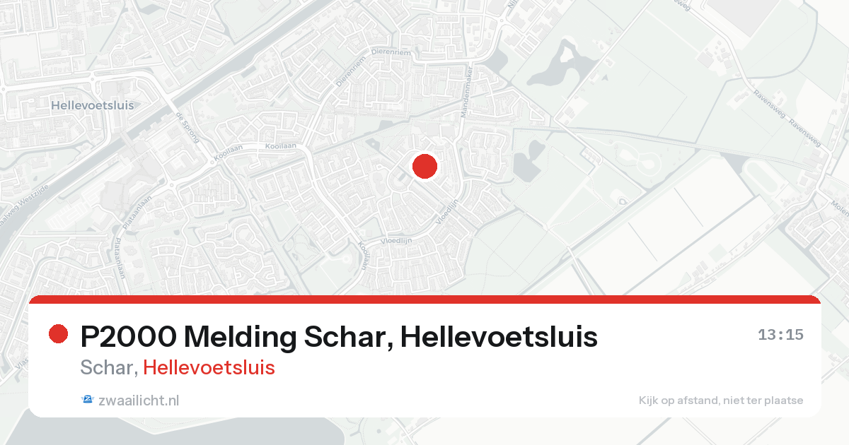 P2000 Melding Schar, Hellevoetsluis — 31 jan 2026