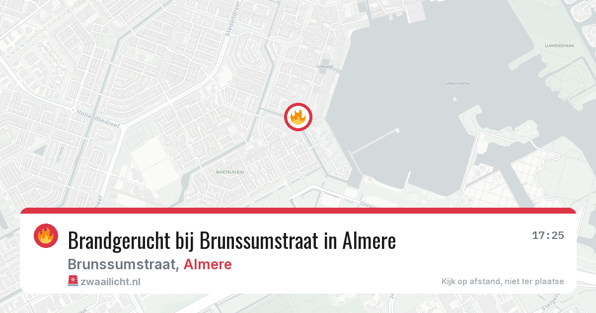 Brandgerucht bij Brunssumstraat in Almere — 9 mei 2026