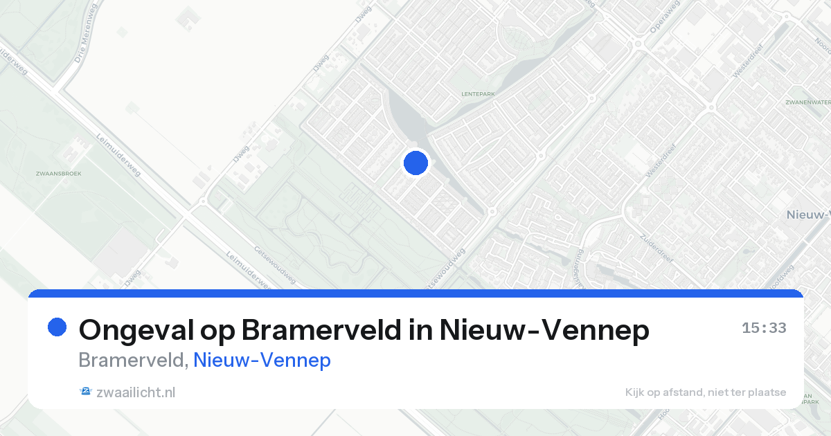 Ongeval op Bramerveld in Nieuw-Vennep — 17 aug 2026