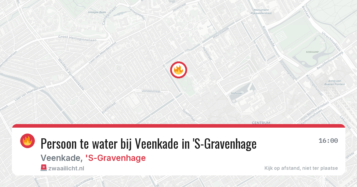 Persoon te water bij Veenkade in 'S-Gravenhage — 23 mrt 2026