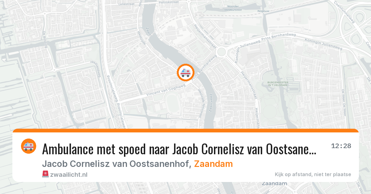 Ambulance met spoed naar Jacob Cornelisz van Oostsanenhof in Zaandam — 25 mrt 2026