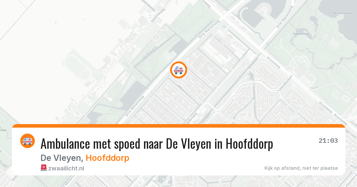 Ambulance met spoed naar De Vleyen in Hoofddorp — 13 apr 2026