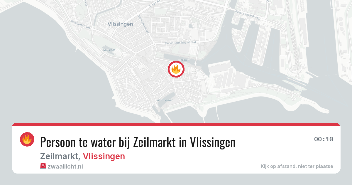 Persoon te water bij Zeilmarkt in Vlissingen — 16 feb 2026