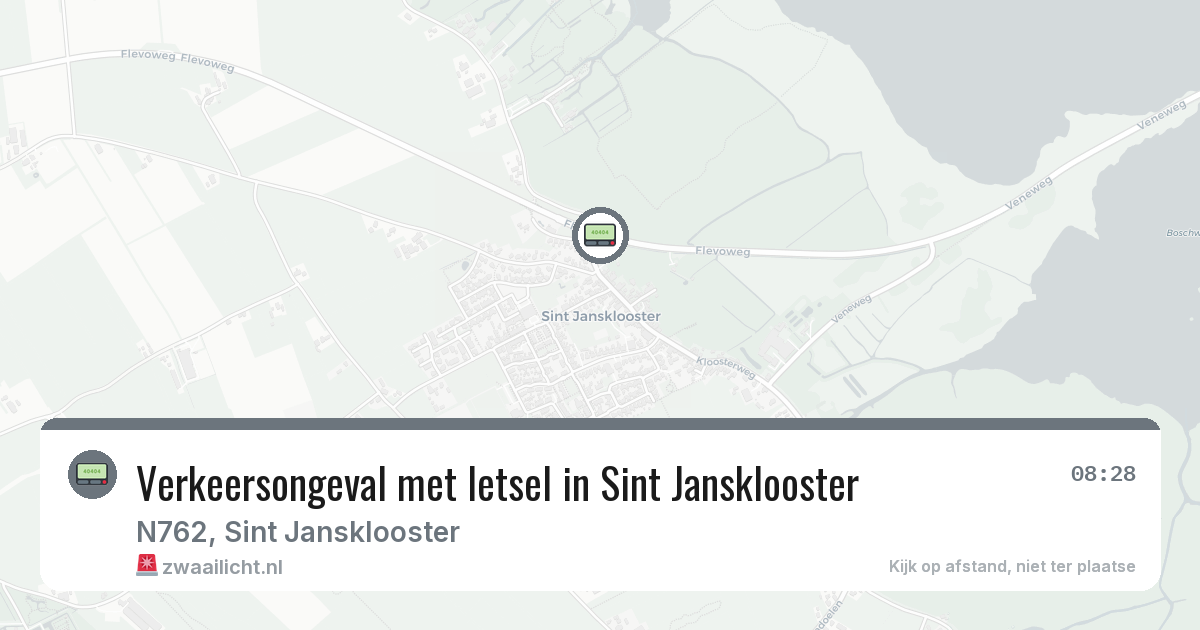 Verkeersongeval met letsel in Sint Jansklooster — 6 aug 2026