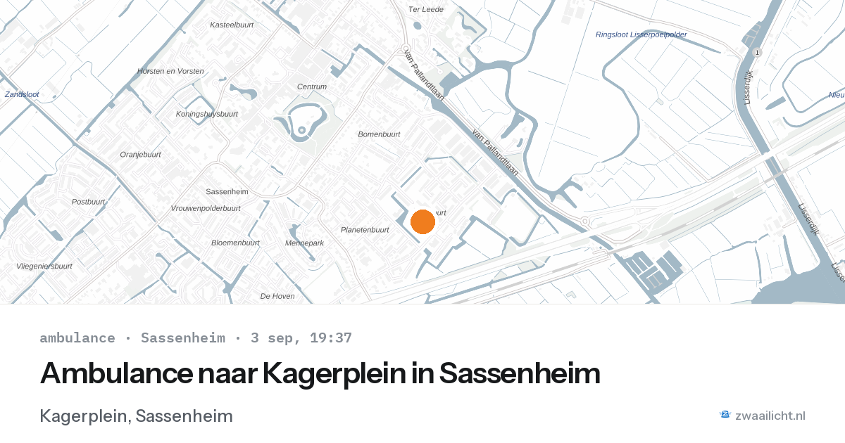 Ambulance naar Kagerplein in Sassenheim — 3 sep 2026