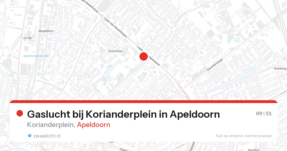 Gaslucht bij Korianderplein in Apeldoorn — 27 aug 2026